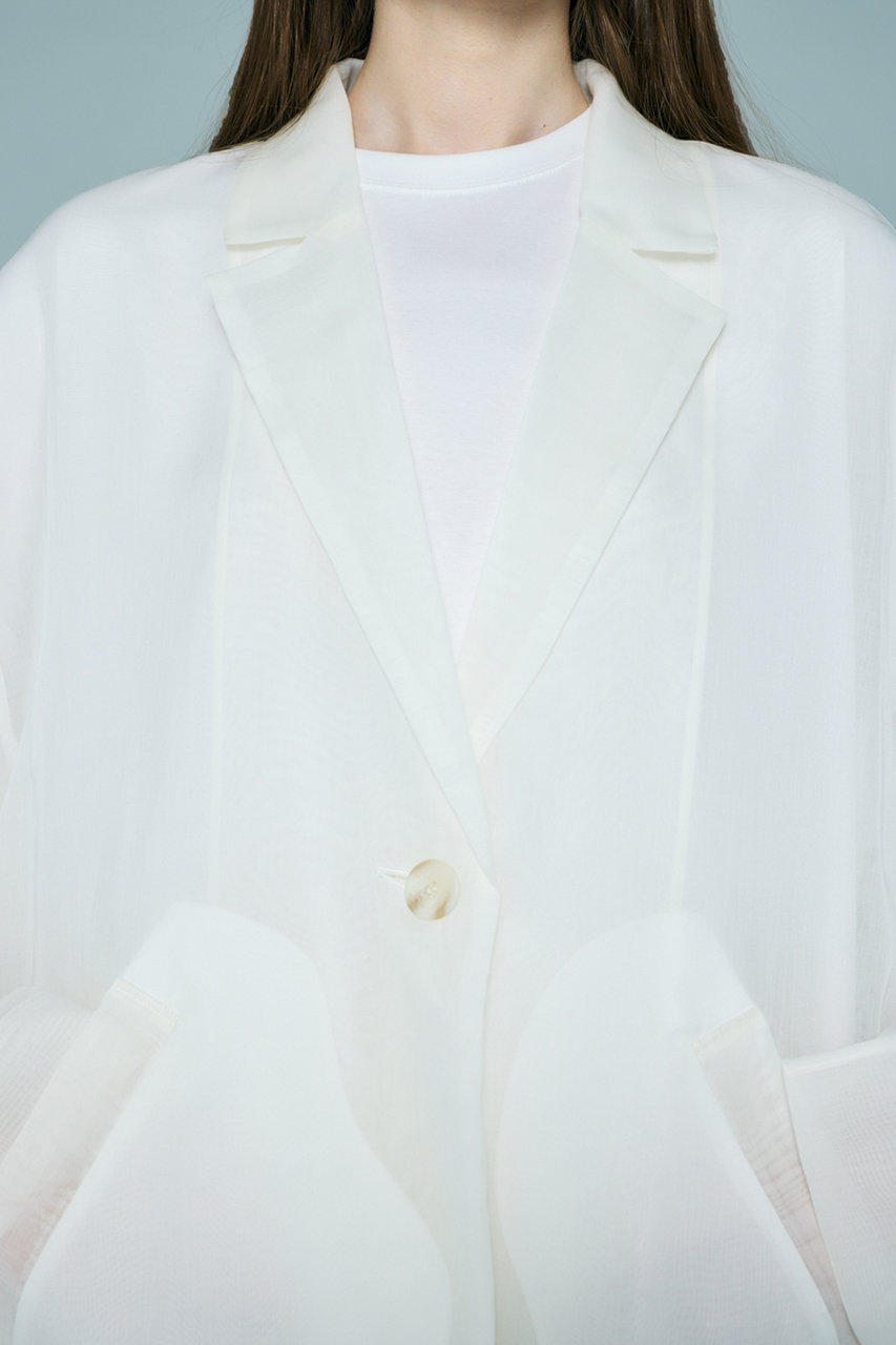 ENFOLD(エンフォルド)｜SHERR BIG JACKET/ホワイト の通販｜ELLESHOP