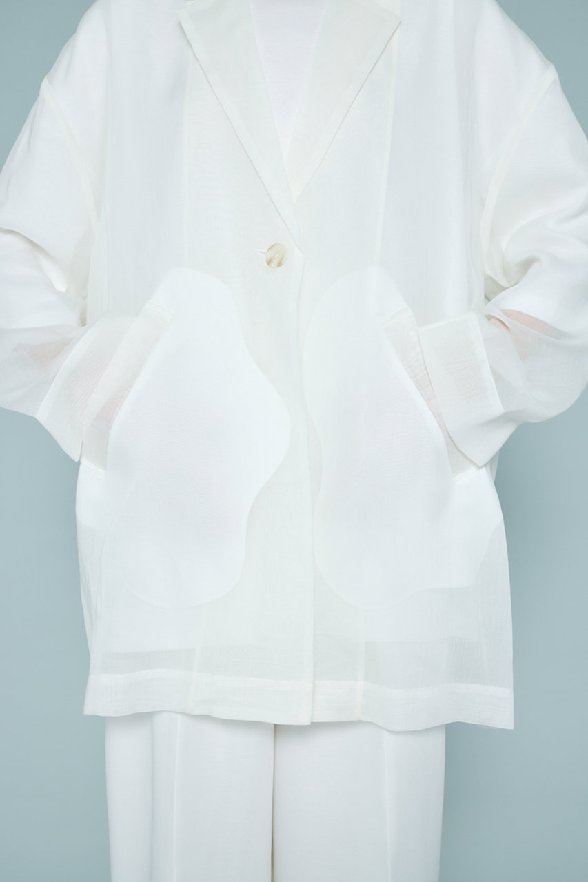 ENFOLD(エンフォルド)｜SHERR BIG JACKET/ホワイト の通販｜ELLESHOP