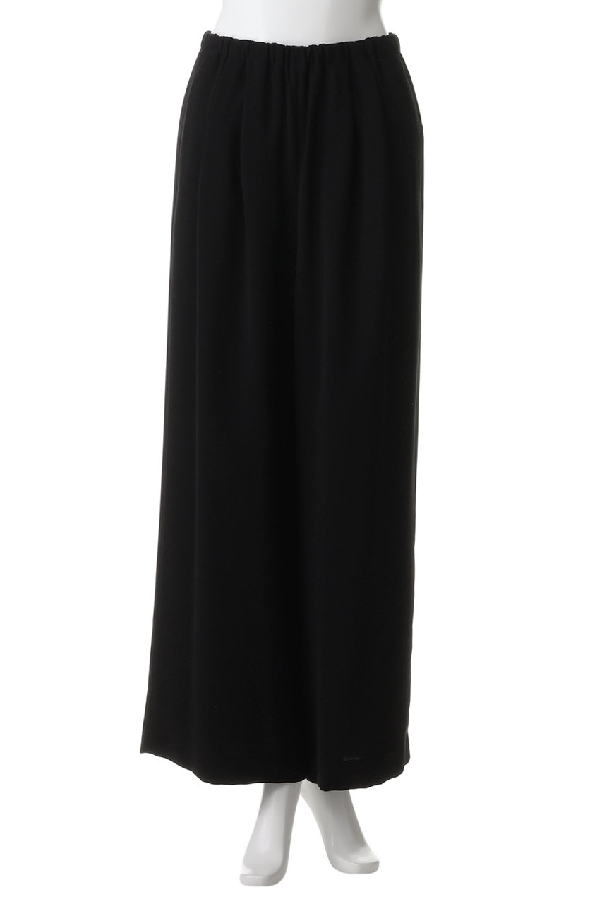 ENFOLD(エンフォルド)｜RELAX ELASTIC WIDE-TROUSERS/ブラック の通販