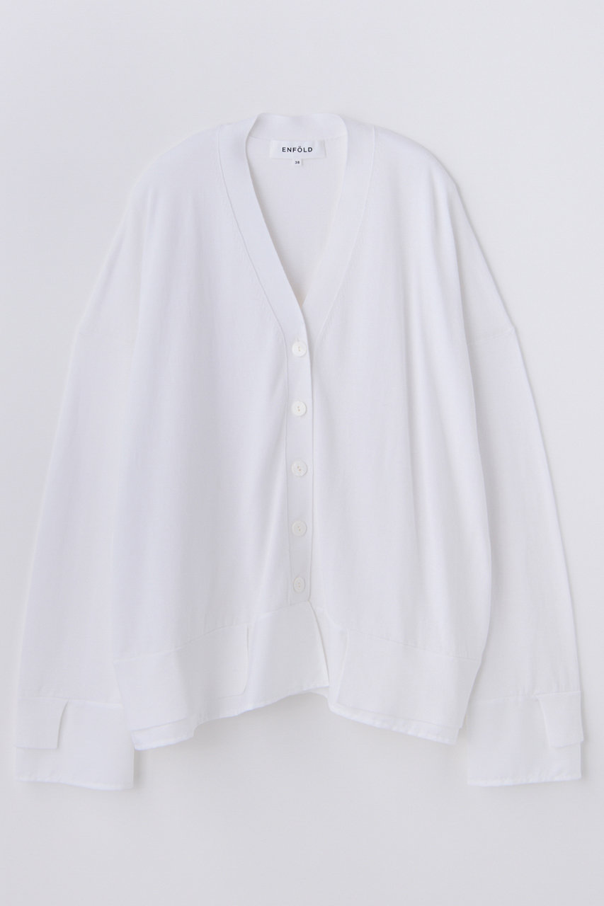 エンフォルド/ENFOLDの【5/1 12:00販売開始】FABRIC DOCKING CARDIGAN(ホワイト/300JS270-2301)