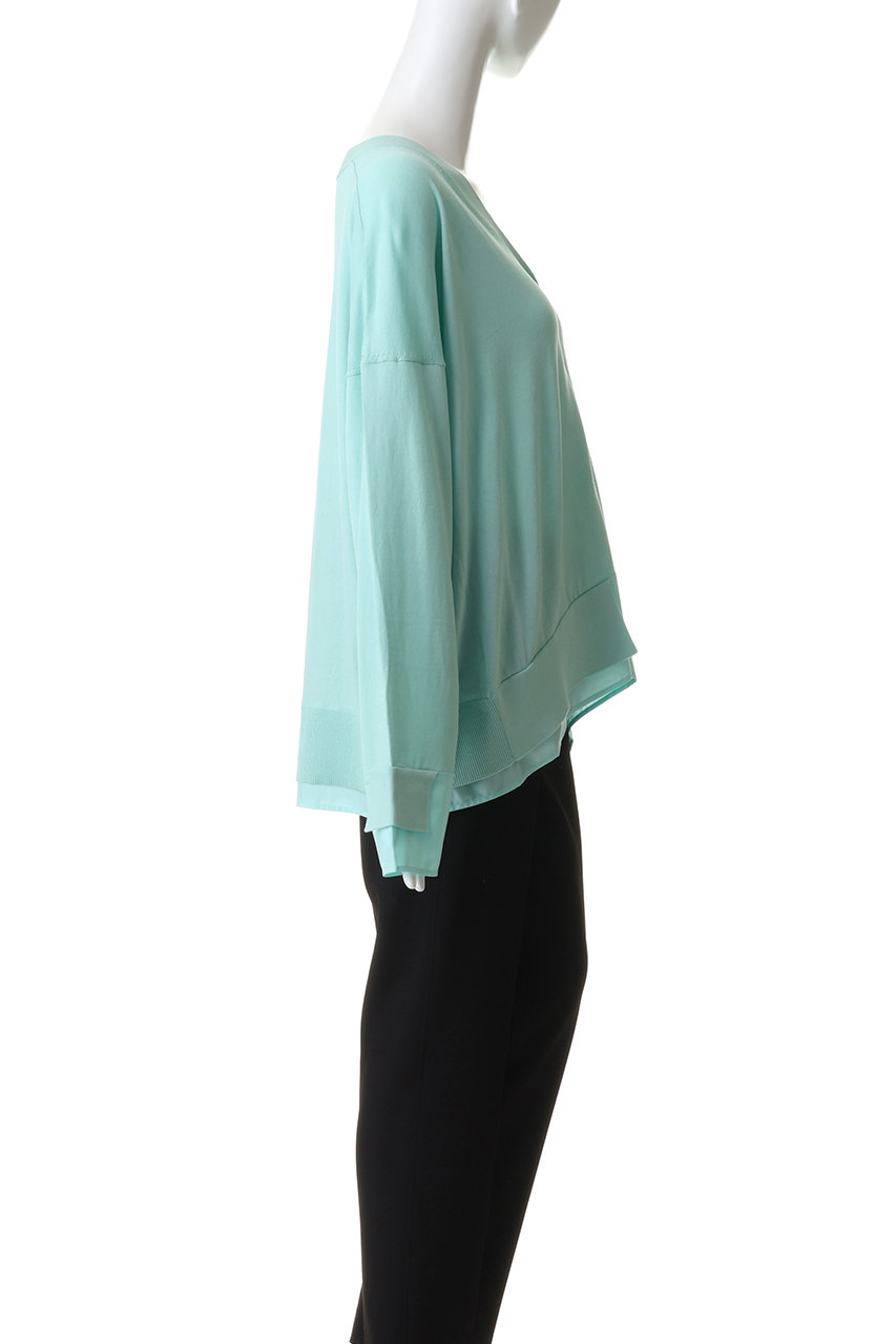 ENFOLD(エンフォルド)｜FABRIC DOCKING CARDIGAN/ホワイト の通販