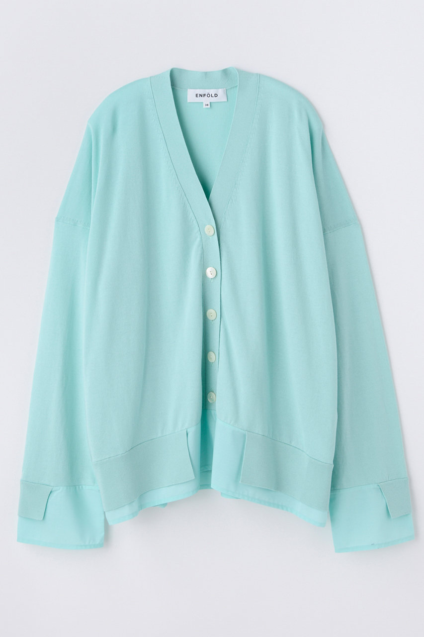エンフォルド/ENFOLDの【5/1 12:00販売開始】FABRIC DOCKING CARDIGAN(ミント/300JS270-2301)