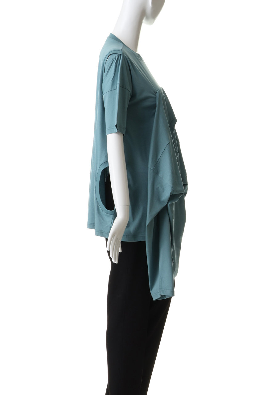 ENFOLD(エンフォルド)｜MANY DRAPE T-SHIRT/ブラック の通販｜ELLESHOP