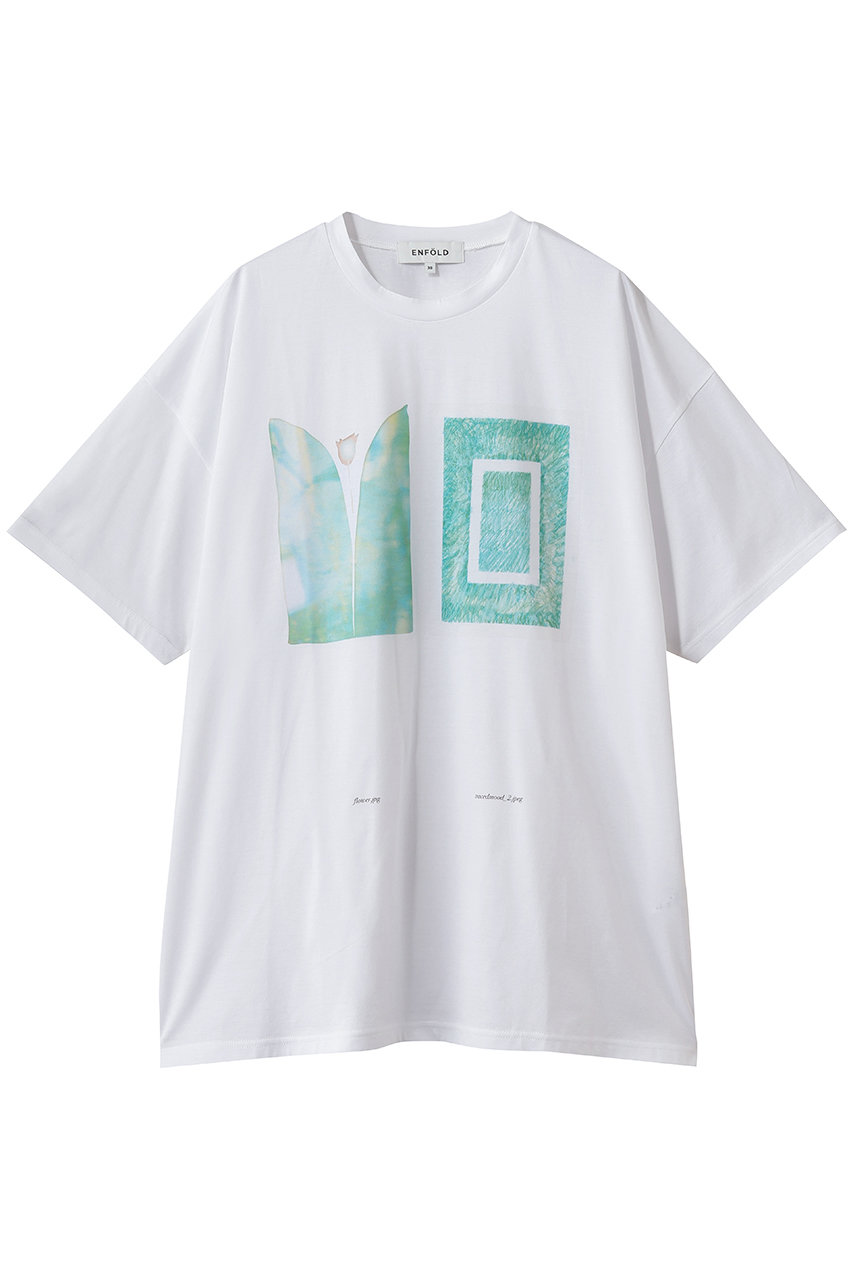 エンフォルド/ENFOLDのartwork T-SHIRT(ホワイト/300JS180-3771)