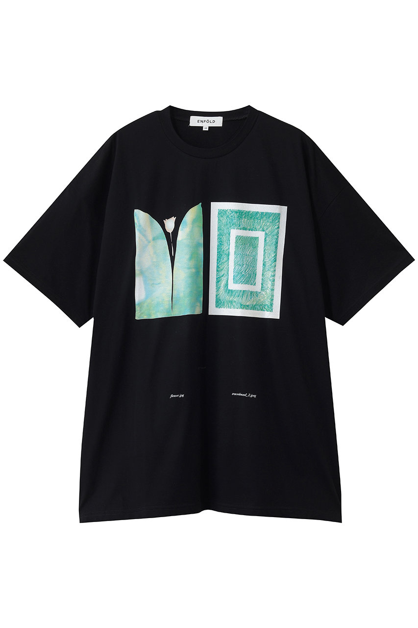 エンフォルド/ENFOLDのartwork T-SHIRT(ブラック/300JS180-3771)