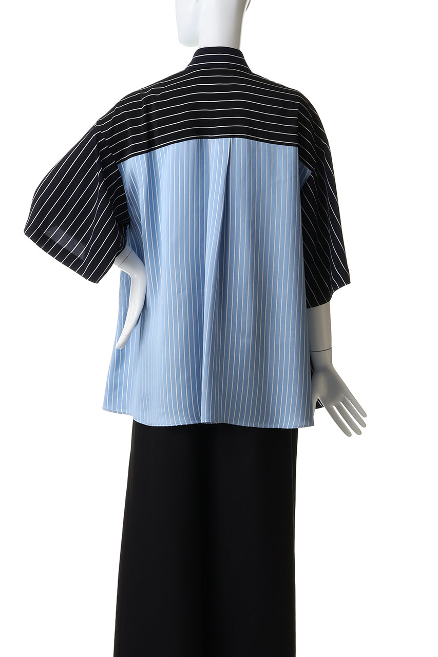 エンフォルド★5月新作　TUCK COLLAGE SHIRT ネイビー　新品 ENFOLD(エンフォルド)｜TUCK COLLAGE SHIRT/ダークネイビー の通販