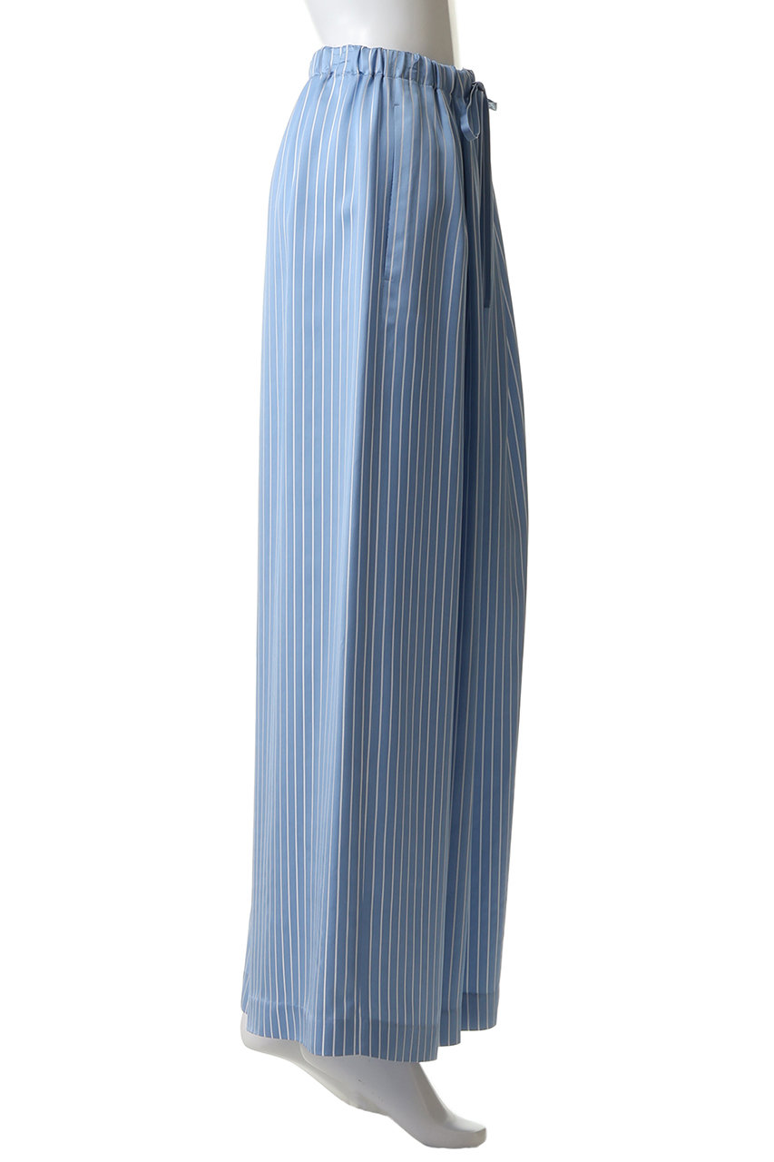 ENFOLD(エンフォルド)｜SATIN STRIPE PANTS/ライトブルー の通販