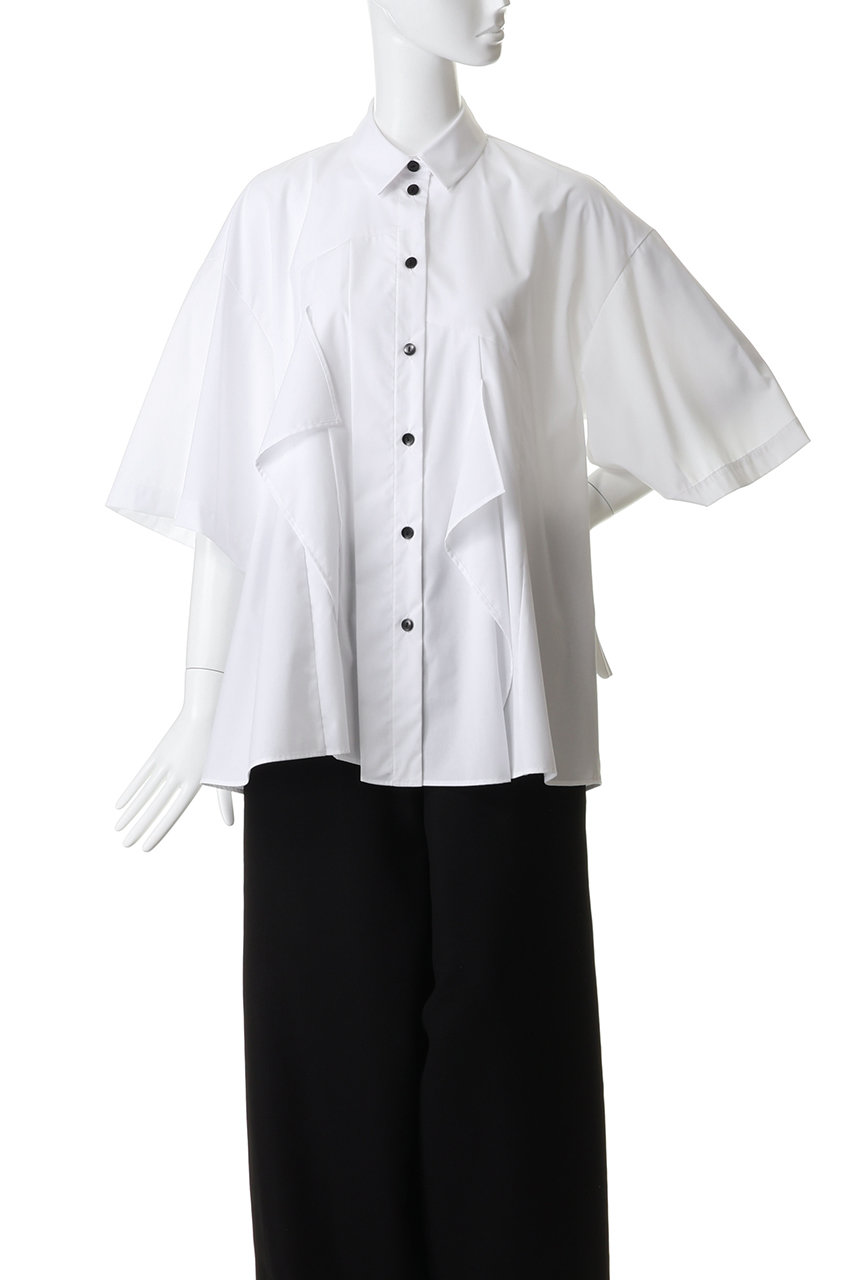 ENFOLD(エンフォルド)｜TUCK COLLAGE SHIRT/ホワイト の通販｜ELLESHOP