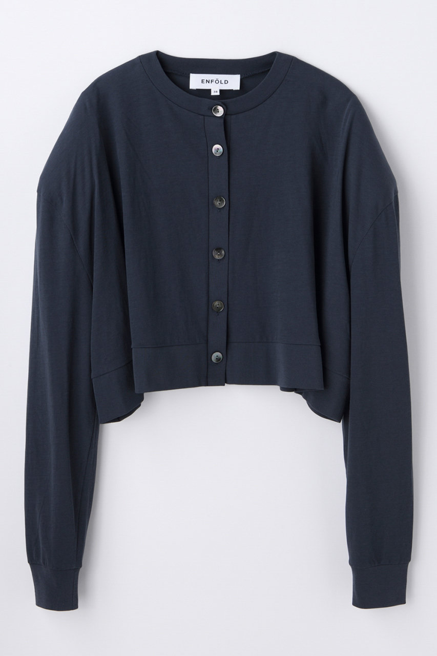 エンフォルド/ENFOLDの【5/13 12:00販売開始】CUT-AND-SEW CARDIGAN(ダークグレー/300JS280-2351)