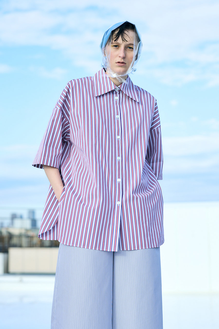 ENFOLD(エンフォルド)｜Stripe BOX SH/シャツ/レッド の通販｜ELLESHOP