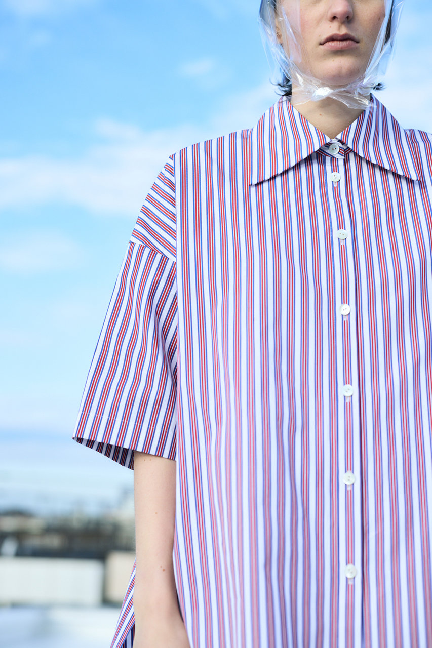 ENFOLD(エンフォルド)｜Stripe BOX SH/シャツ/レッド の通販｜ELLESHOP