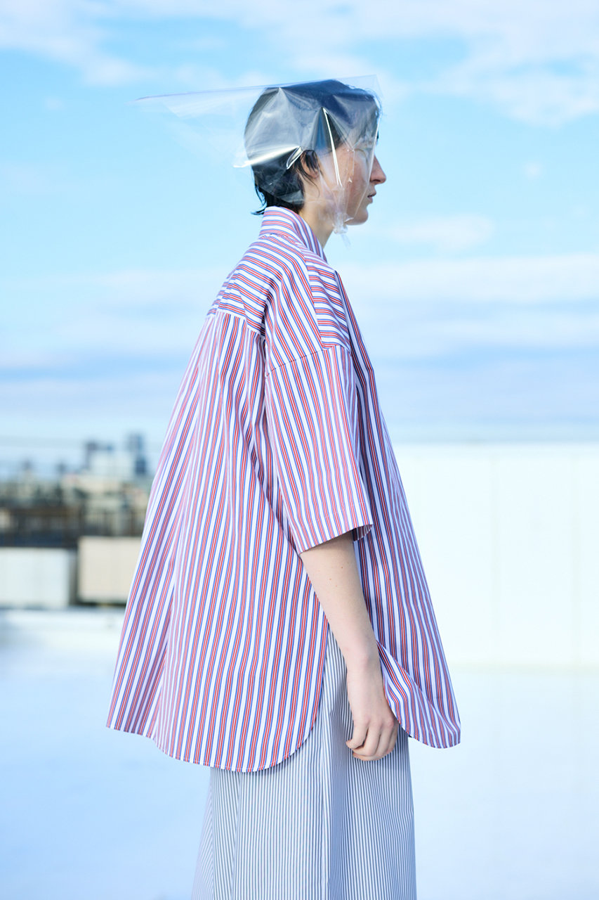 ENFOLD(エンフォルド)｜Stripe BOX SH/シャツ/レッド の通販｜ELLESHOP