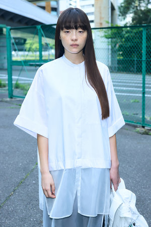 エンフォルド/ENFOLDのLight taffeta シアーボトムSH/シャツ