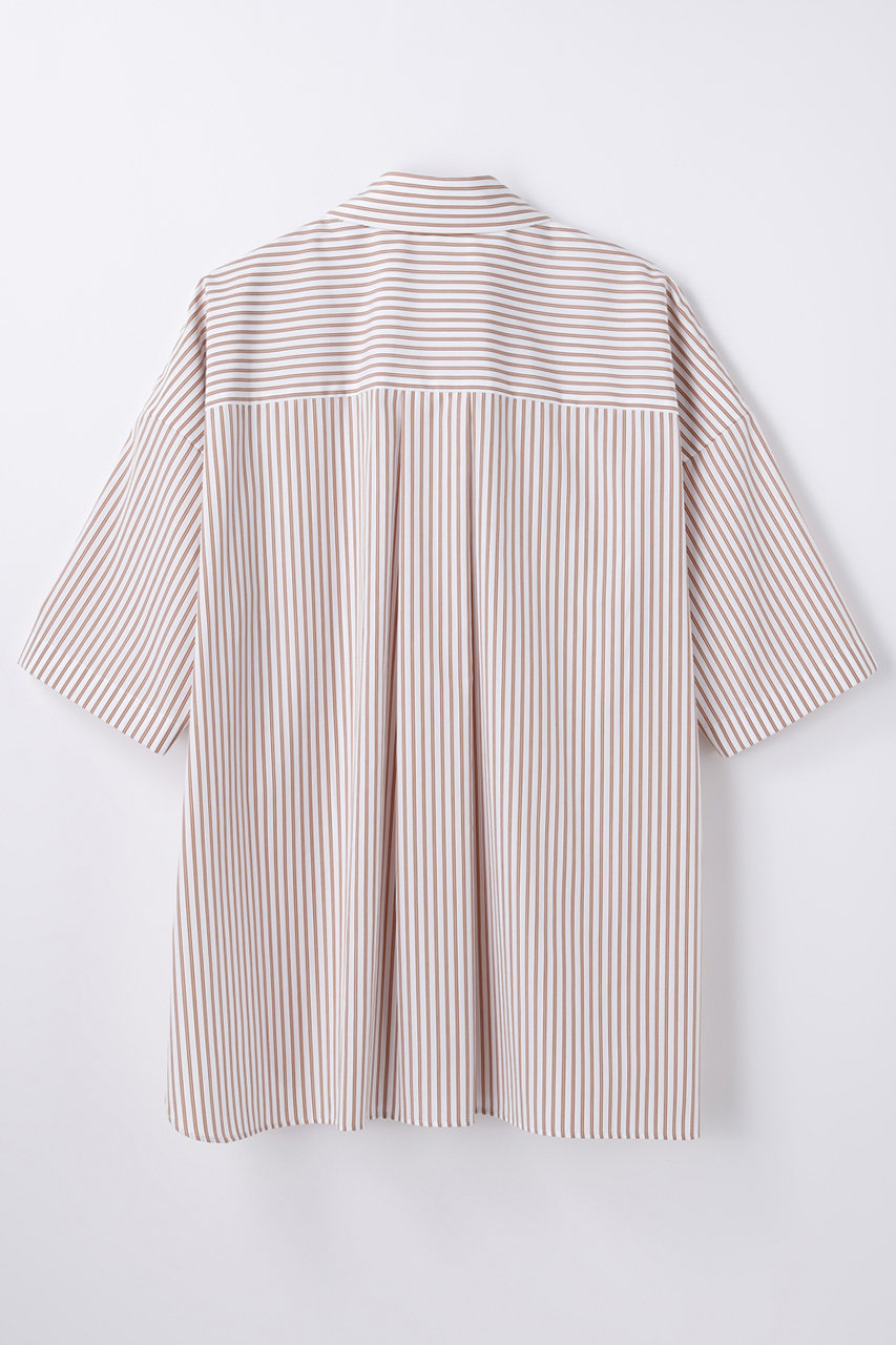 ENFOLD(エンフォルド)｜Thick Thin Stripe BOX SH/シャツ/キャメル の