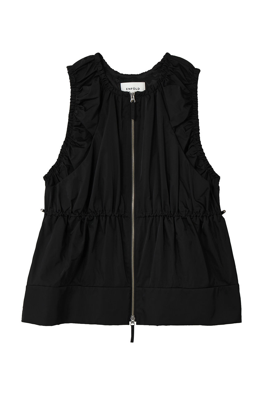 エンフォルド/ENFOLDのDICROS SOLO Twill ギャザーシェイプVEST(ブラック/300JA730-0981)