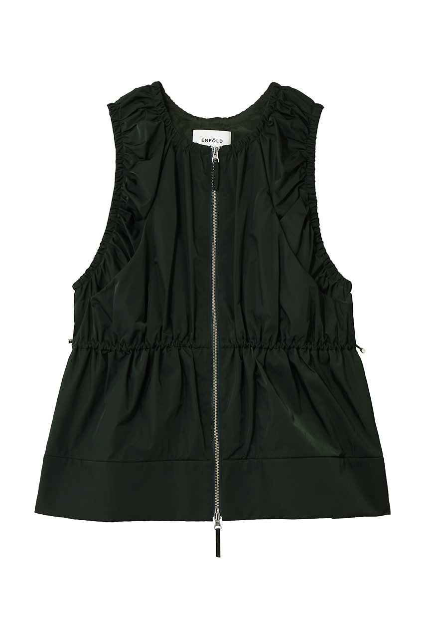 エンフォルド/ENFOLDのDICROS SOLO Twill ギャザーシェイプVEST(ダークグリーン/300JA730-0981)