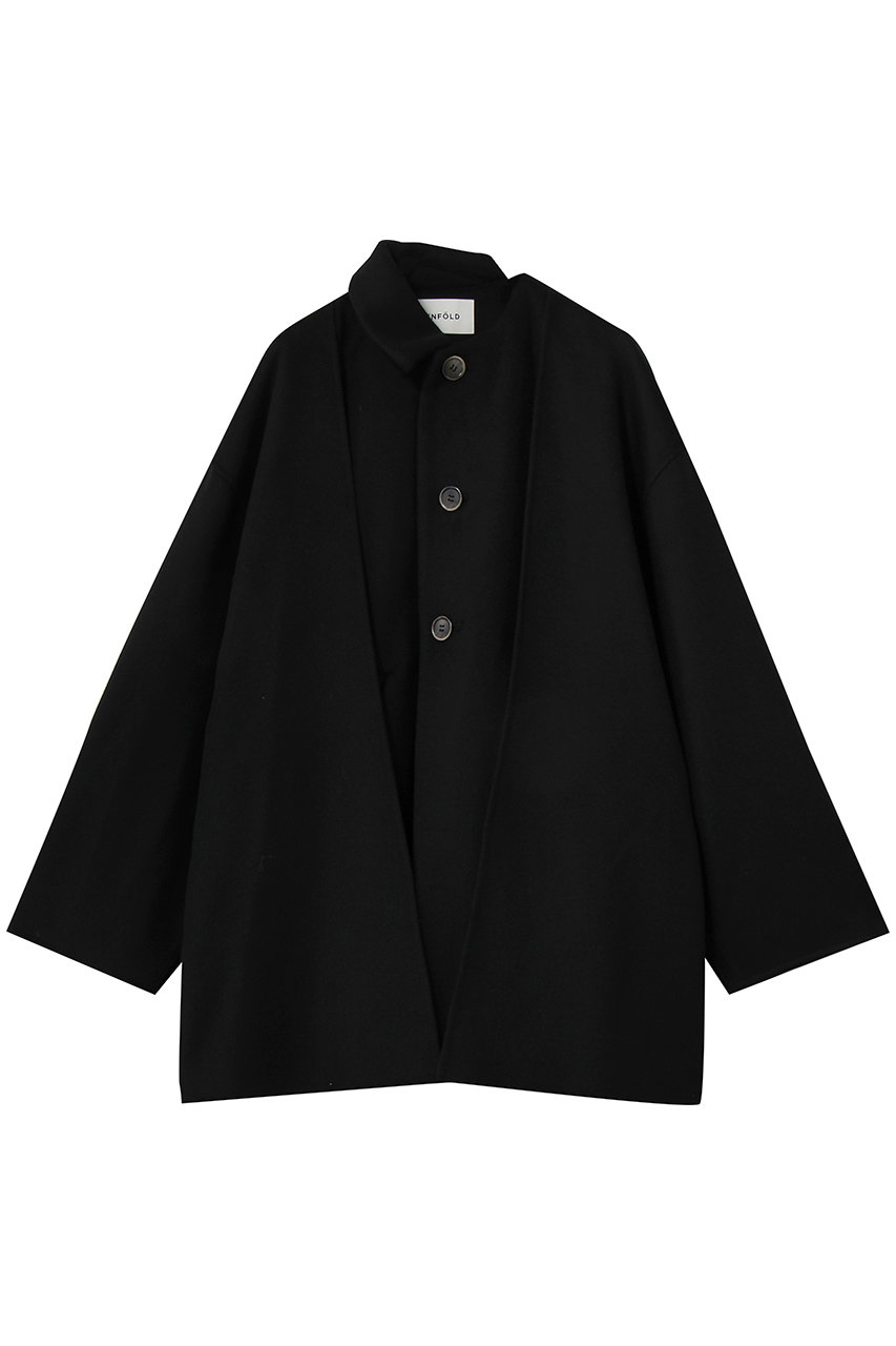 ENFOLD Beaver W/F 2wayコート (ブラック, 38) エンフォルド ELLE SHOP