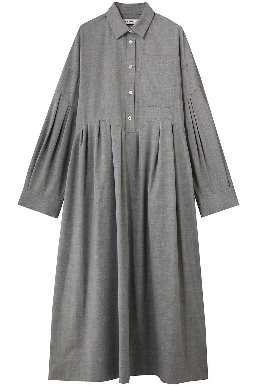 ENFOLD ソフトサキソニー Form SH DRS/ドレス (トップグレー, 36) エンフォルド ELLE SHOP