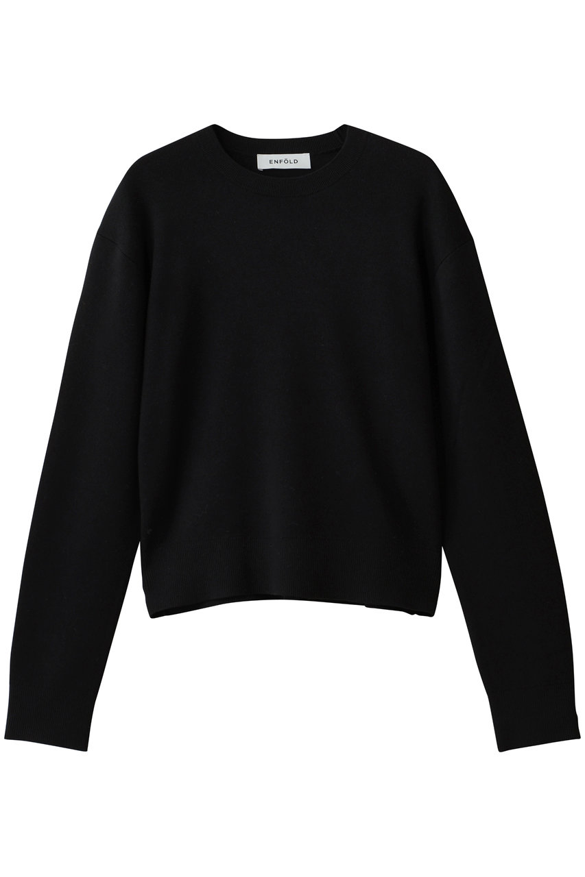 ENFOLD クルースタンダード P.O/プルオーバー (ブラック, 38) エンフォルド ELLE SHOP