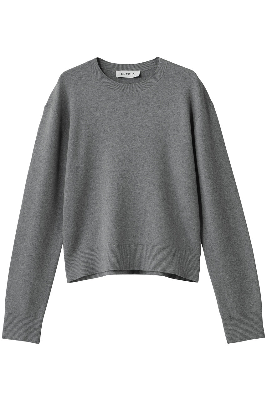 ENFOLD クルースタンダード P.O/プルオーバー (チャコールグレー, 38) エンフォルド ELLE SHOP