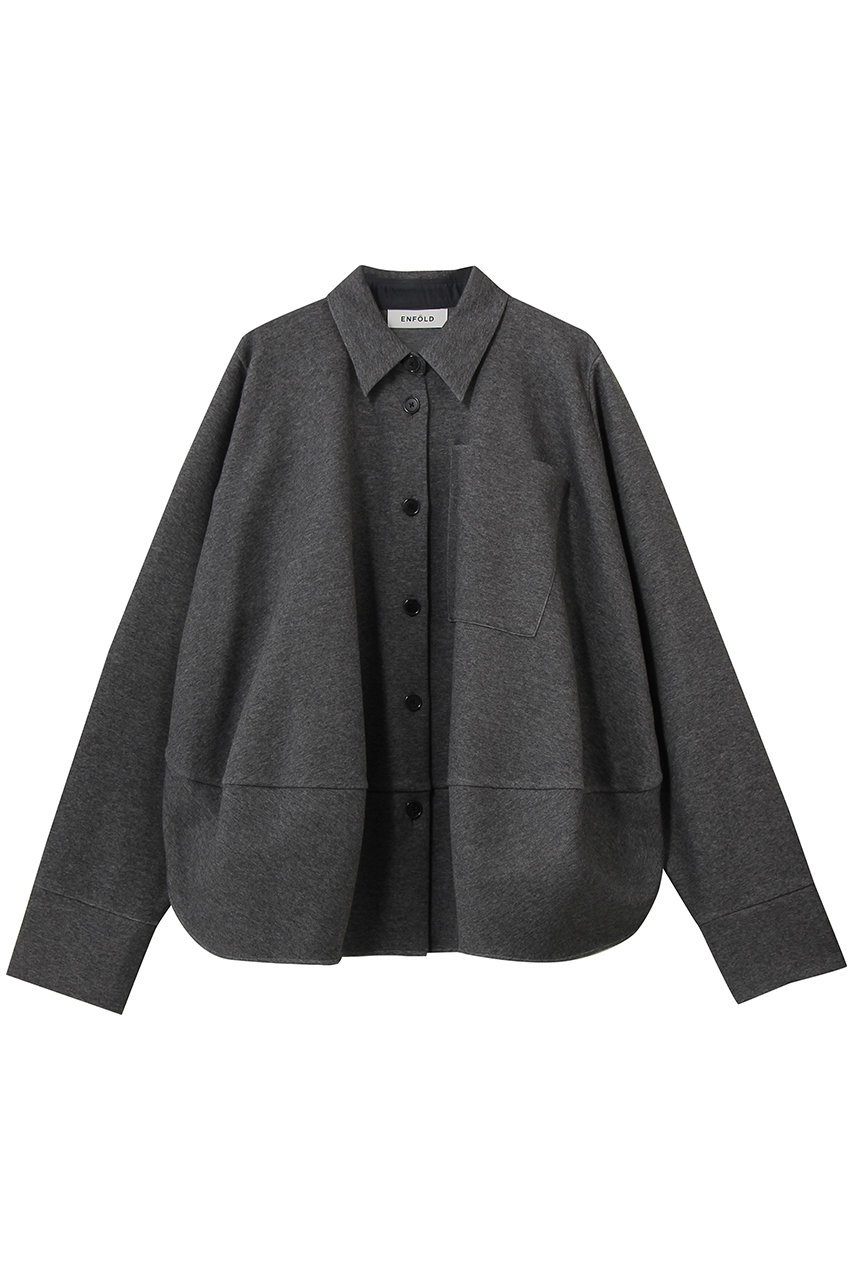 ENFOLD ダンボール SH/シャツ (チャコールグレー, 38) エンフォルド ELLE SHOP