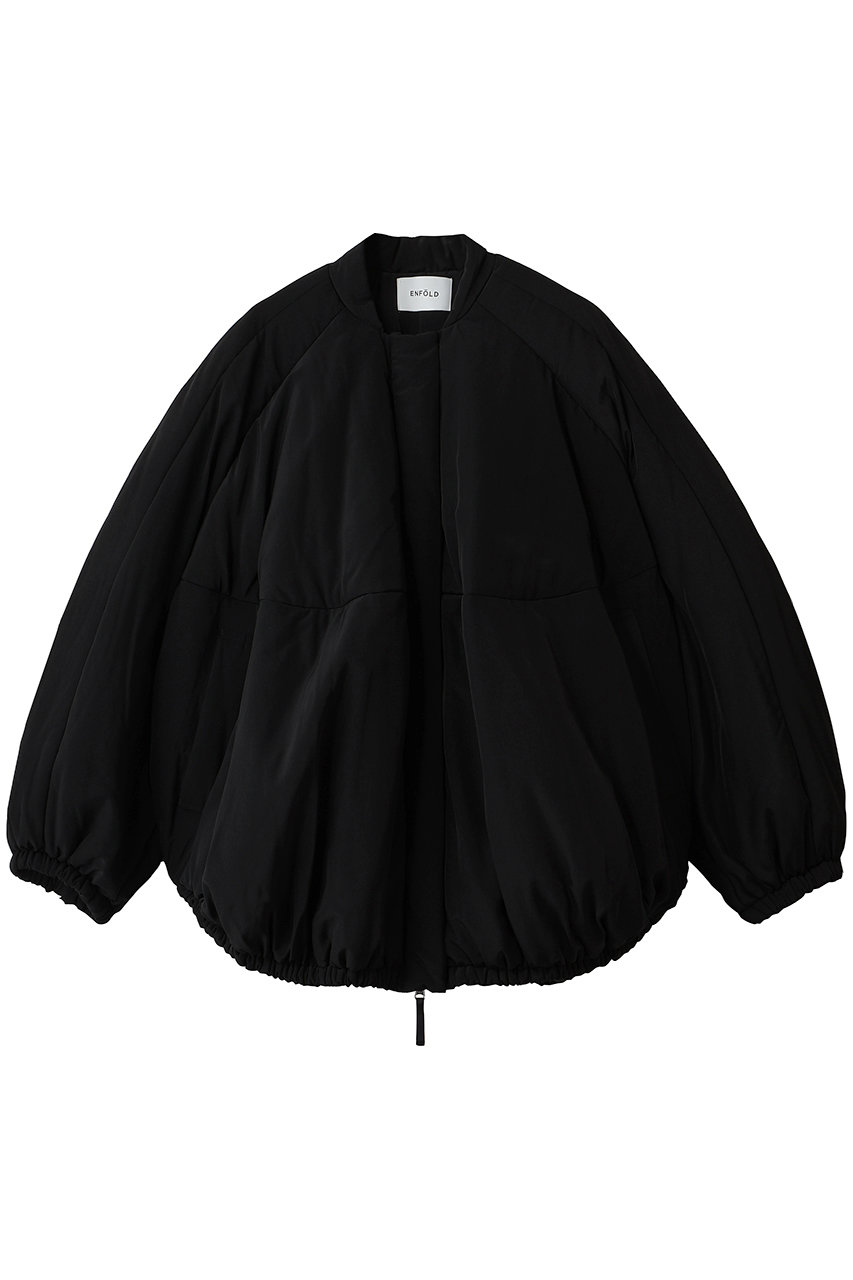 ENFOLD ヴィーナスデシン Ball Batting コート (ブラック, 36) エンフォルド ELLE SHOP