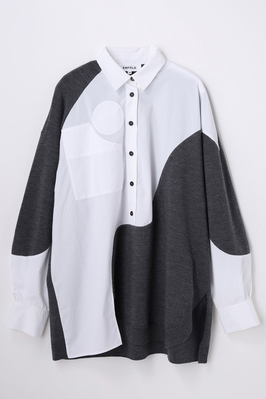 ENFOLD Docking art SH/シャツ (チャコールグレー, 38) エンフォルド ELLE SHOP