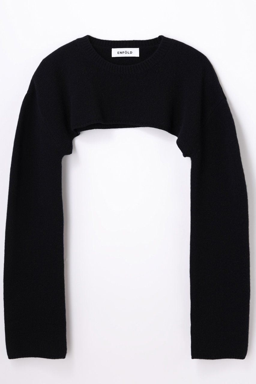 ENFOLD クルークロップド P.O/プルオーバー (ブラック, 38) エンフォルド ELLE SHOP
