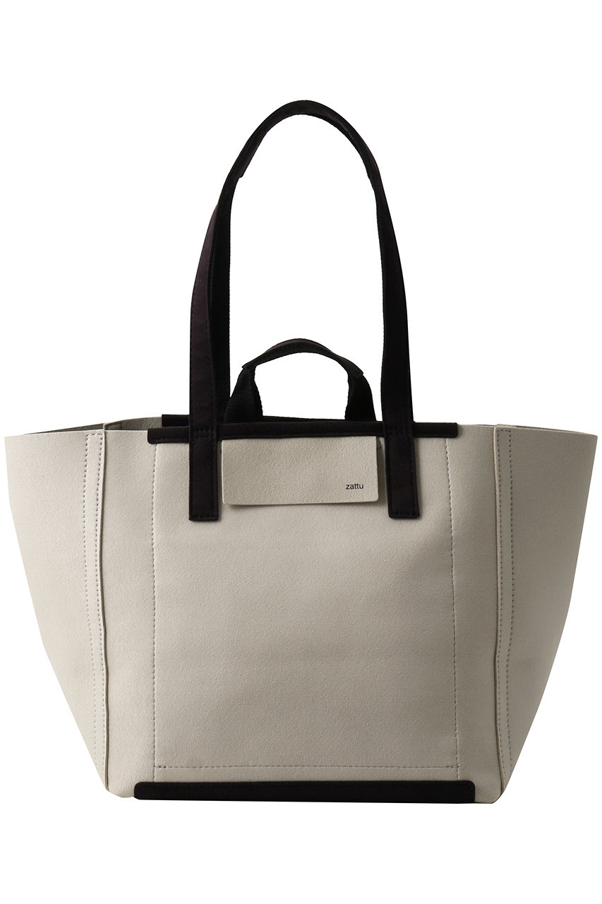 zattu ALCOTT-H2 マイクロスエードトートバッグ (アイボリー×ブラック, F) ザッツ ELLE SHOP zattu ALCOTT-H2 マイクロスエードトートバッグ (アイボリー×ブラック, F) ザッツ ELLE SHOP