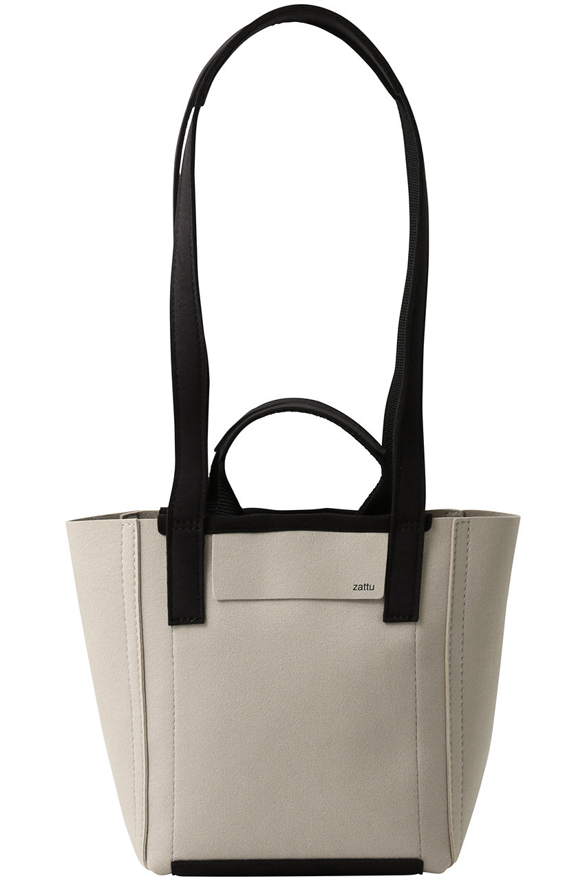 ザッツ/zattuのCIMA マイクロスエード2wayミニトートバッグ(アイボリー×ブラック/ZU-261-0122)