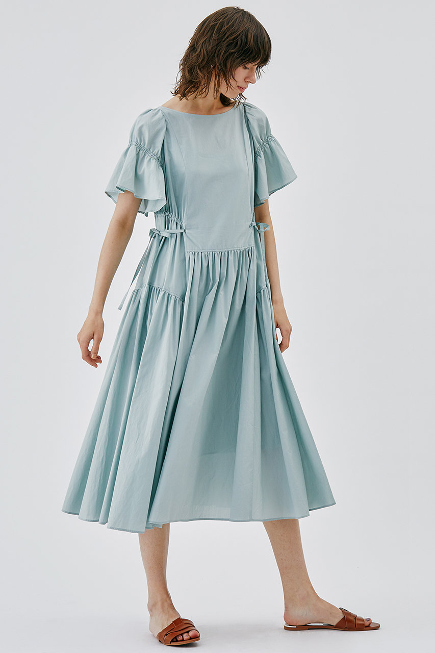 Lanvin En Bleu コットンギャザーワンピース グリーン の通販 Elleshop エル ショップ