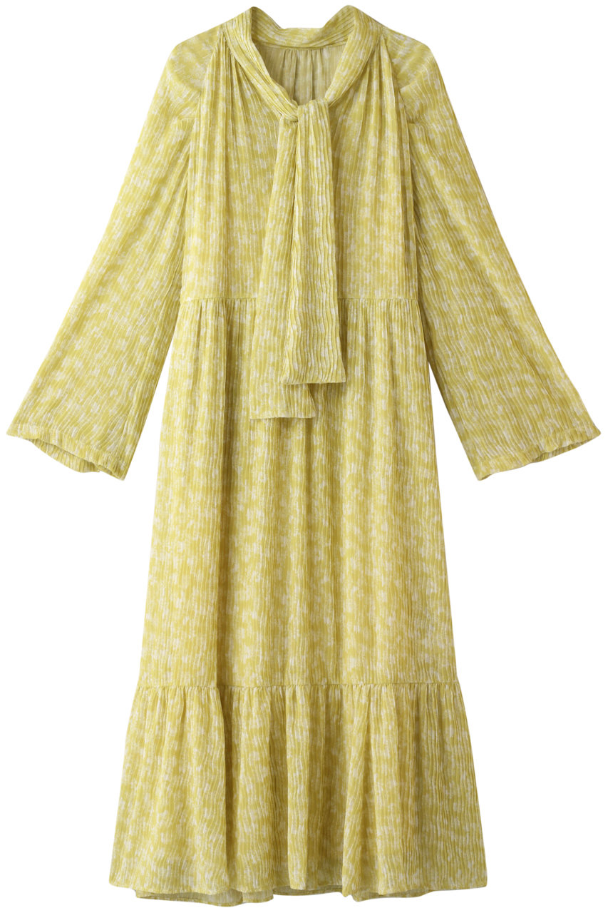 Lanvin En Bleu シフォンフラワーボウタイワンピース イエロー の通販 Elleshop エル ショップ