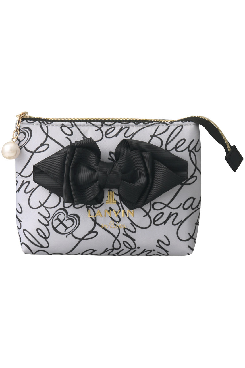 Lanvin En Bleu ランバン オン ブルー ロゴプリントグログランリボンティッシュポーチ グレー の通販 Elleshop エル ショップ