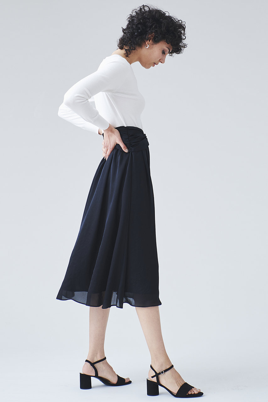 Lanvin En Bleu ランバン オン ブルー ウエストデザインサテンコンビニットワンピース オフホワイト の通販 Elleshop エル ショップ