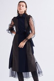 チェックロングベスト