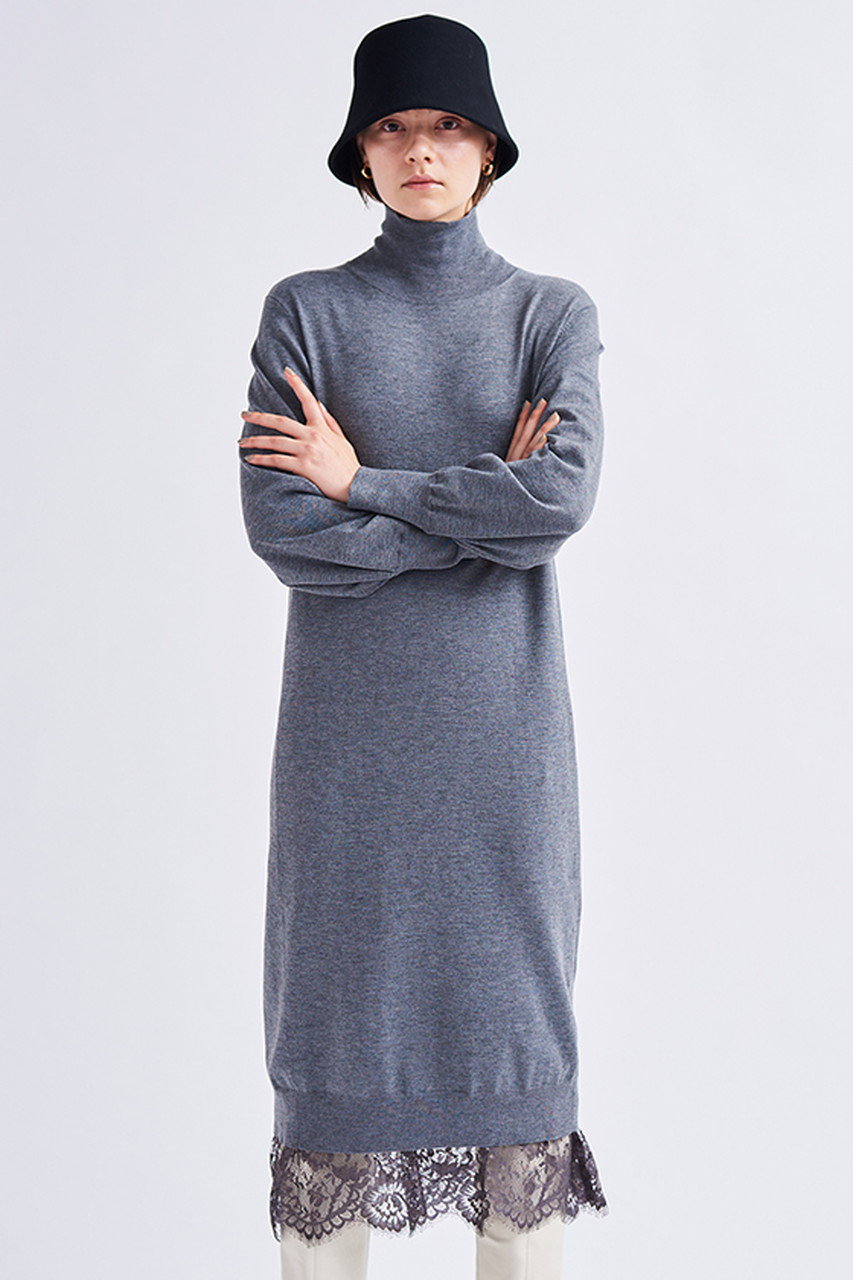 Lanvin En Bleu レースインナーコンビニットワンピース グレー の通販 Elleshop エル ショップ