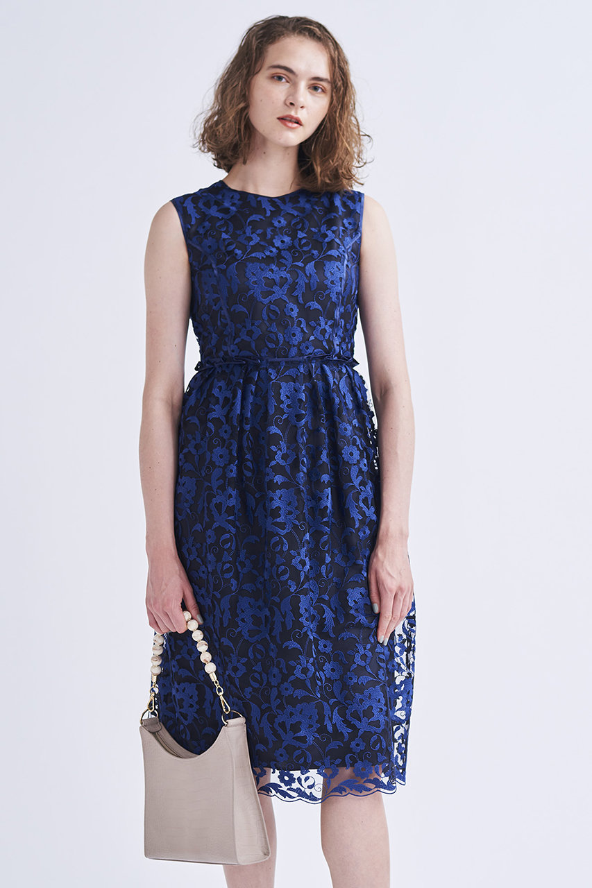 Lanvin En Bleu ランバン オン ブルー フラワーレースワンピース ネイビー の通販 Elleshop エル ショップ