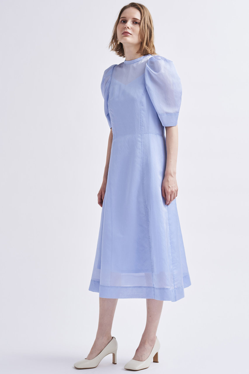 Lanvin En Bleu ランバン オン ブルー タックスリーブワンピース サックス の通販 Elleshop エル ショップ