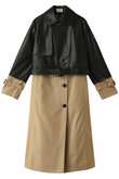 フェイクレザーコンビトレンチコート