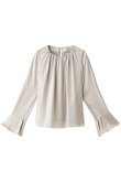 フロントギャザーサテンブラウス