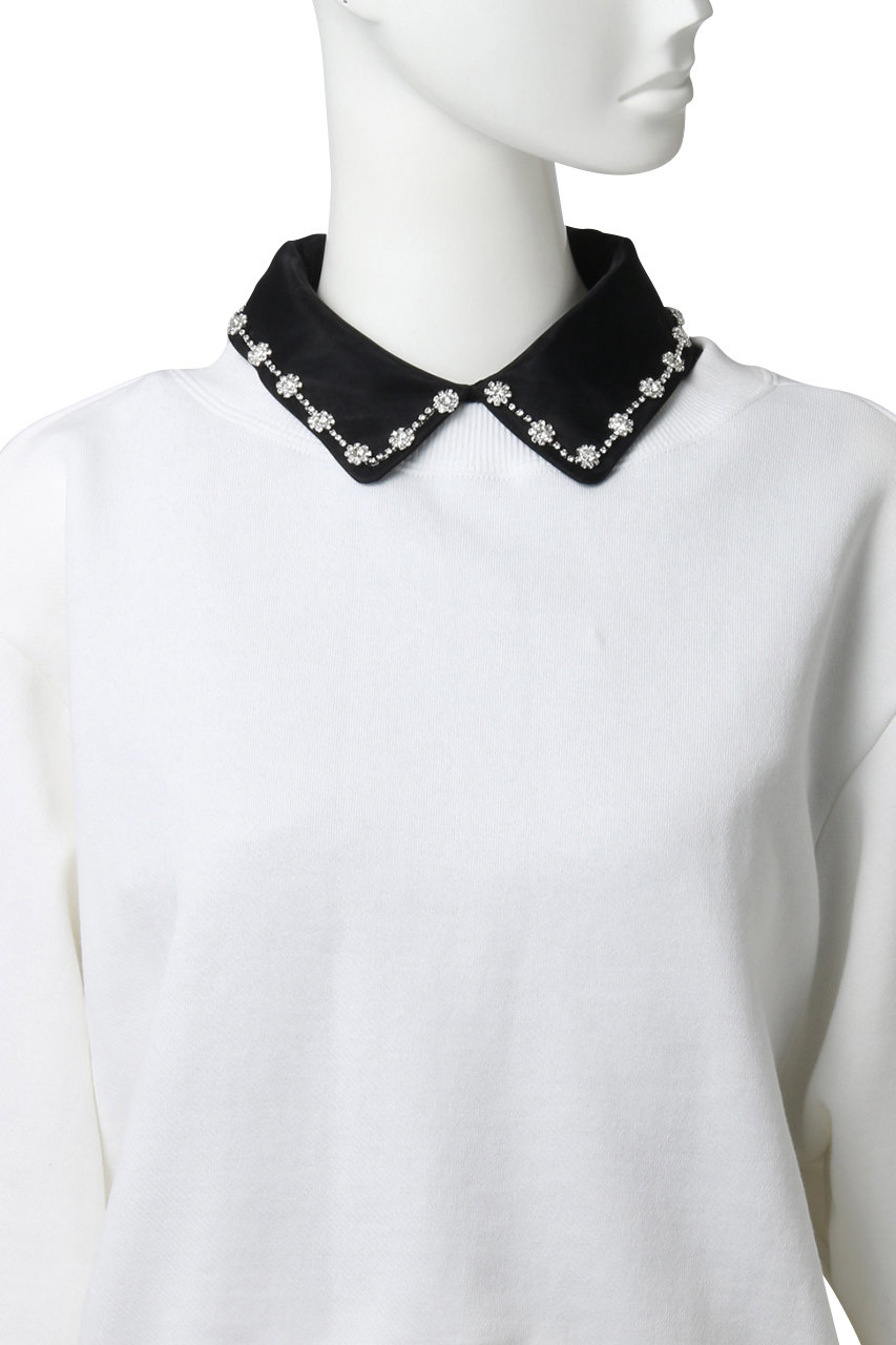 Lanvin En Bleu ランバン オン ブルー オーガンジー付け襟 ベージュ の通販 Elleshop エル ショップ