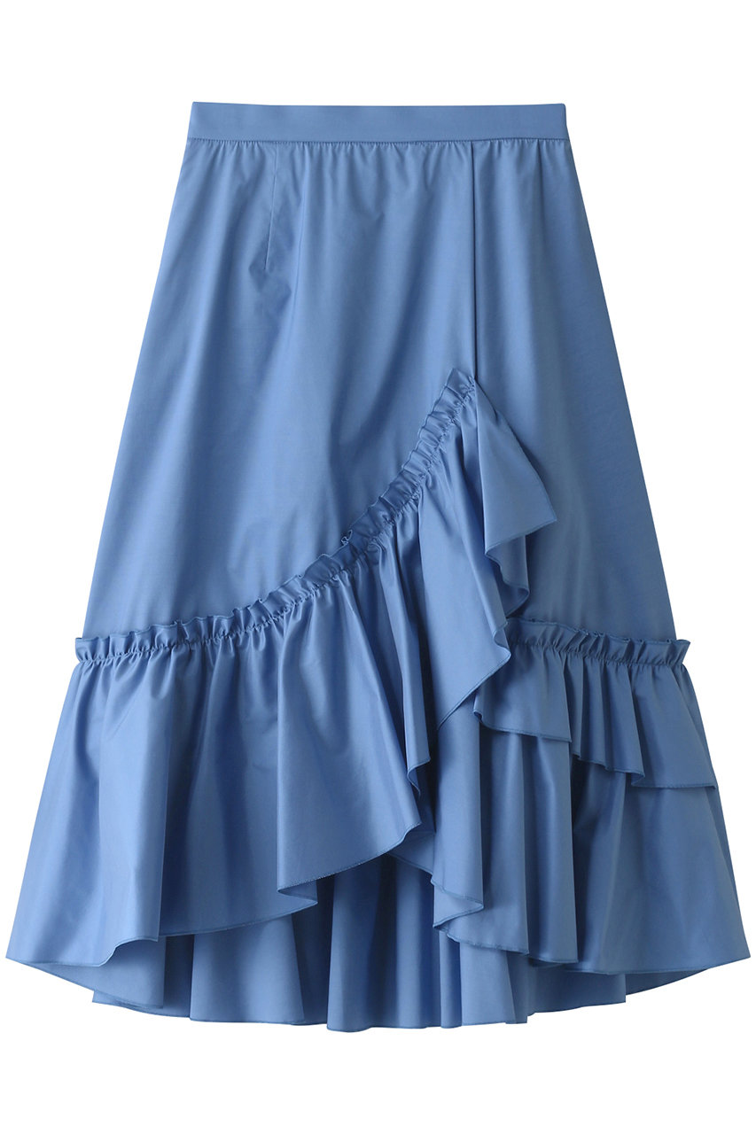 LANVIN en Bleu ランバン オン ブルー フリルグログランスカート ブルー