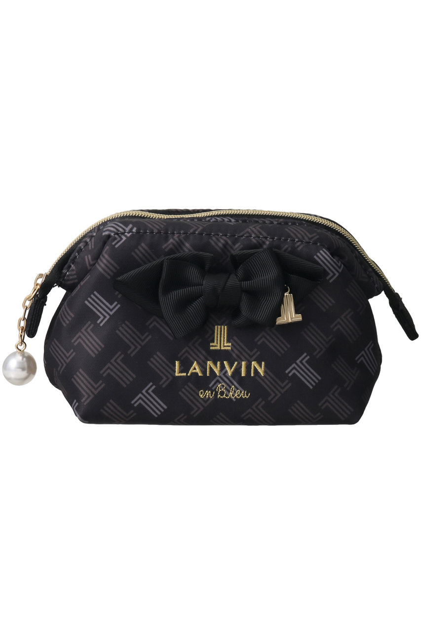  LANVIN en Bleu ワイヤーポーチS JLロゴ (ブラック F) ランバン オン ブルー ELLE SHOP