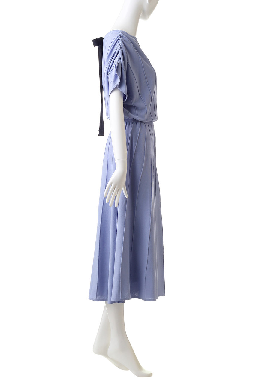 Lanvin En Bleu ランバン オン ブルー ピンタックフレアニットワンピース ブルー の通販 Elleshop エル ショップ