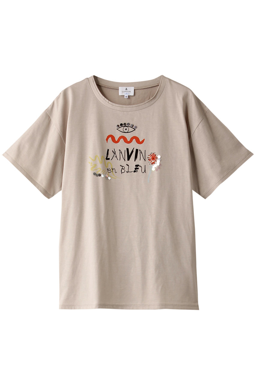 LANVIN en Bleu ランバン オン ブルー BOTANICAL & EYE PRINT TEE ベージュ