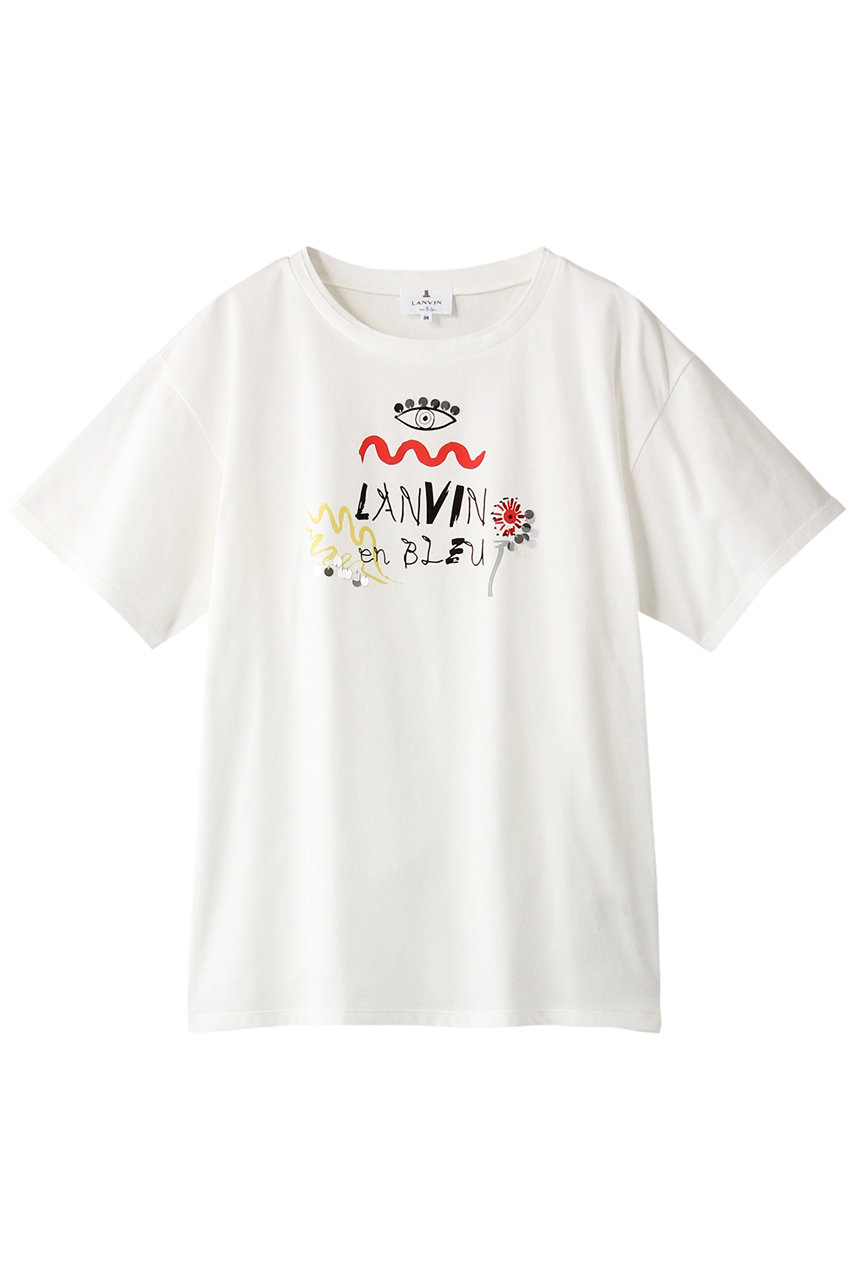 LANVIN en Bleu ランバン オン ブルー BOTANICAL & EYE PRINT TEE オフホワイト