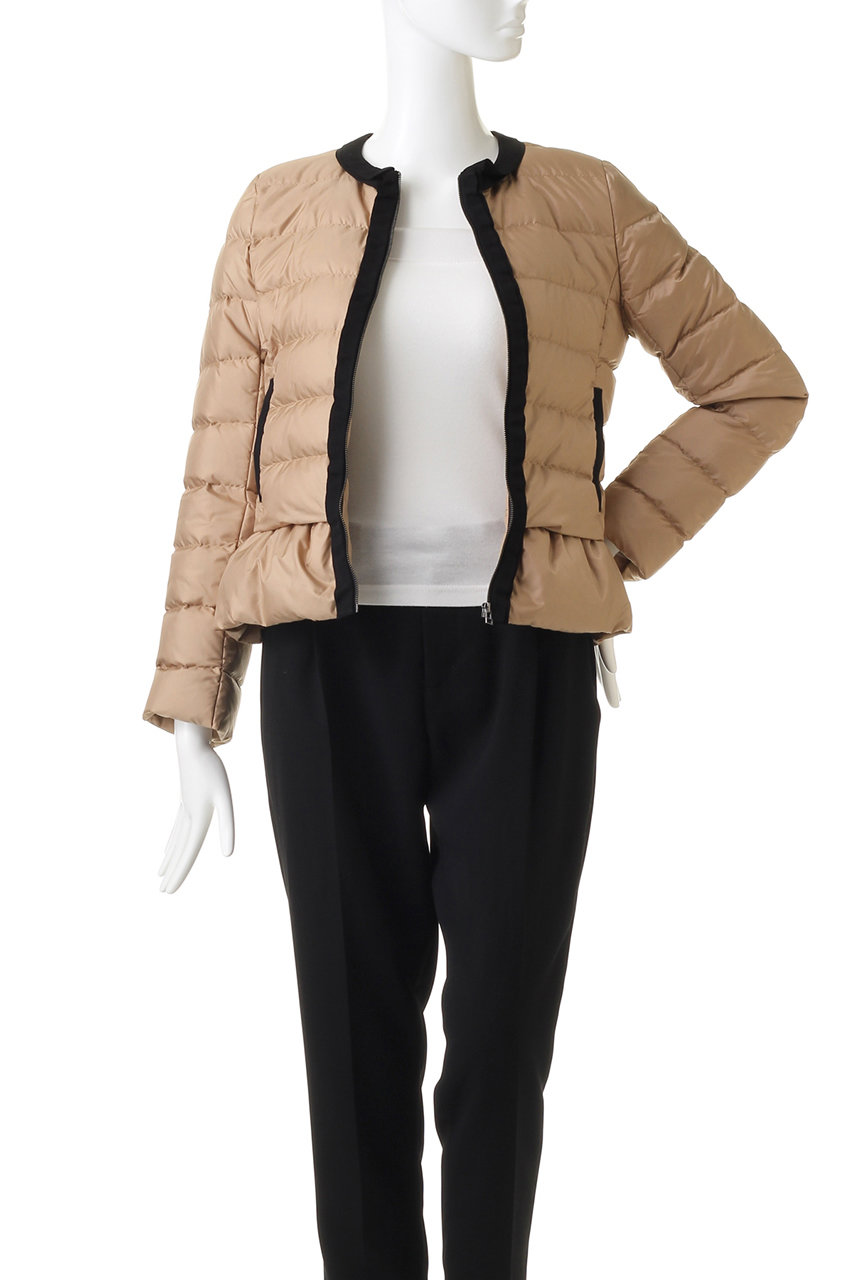 Lanvin En Bleu ランバン オン ブルー ペプラムショートダウンジャケット ベージュ の通販 Elleshop エル ショップ