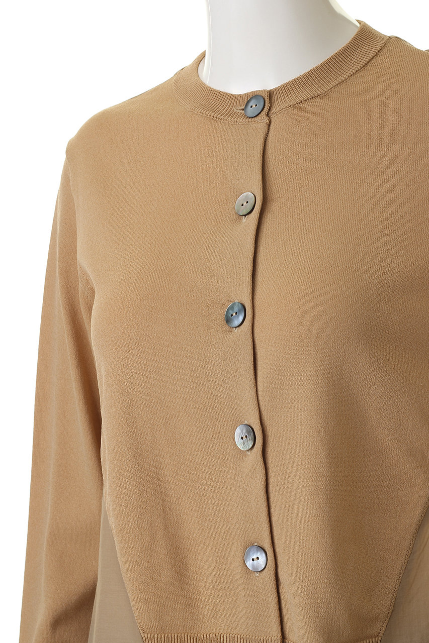 Lanvin En Bleu ランバン オン ブルー アシンメヘムコンビカーディガン キャメル の通販 Elleshop エル ショップ