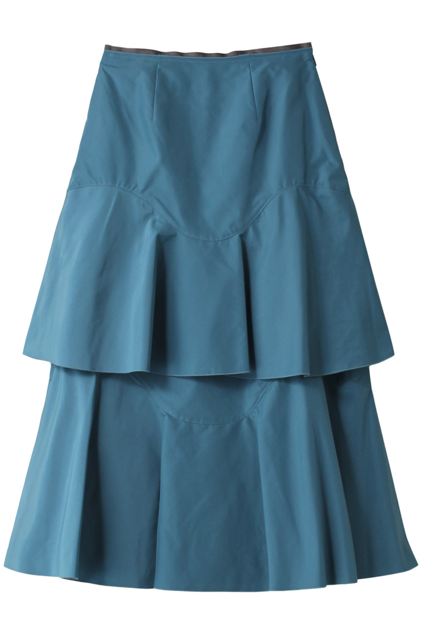 LANVIN en Bleu メモリータッサーカーブティアードスカート (ブルー, 36) ランバン オン ブルー ELLE SHOP LANVIN en Bleu メモリータッサーカーブティアードスカート (ブルー, 36) ランバン オン ブルー ELLE SHOP