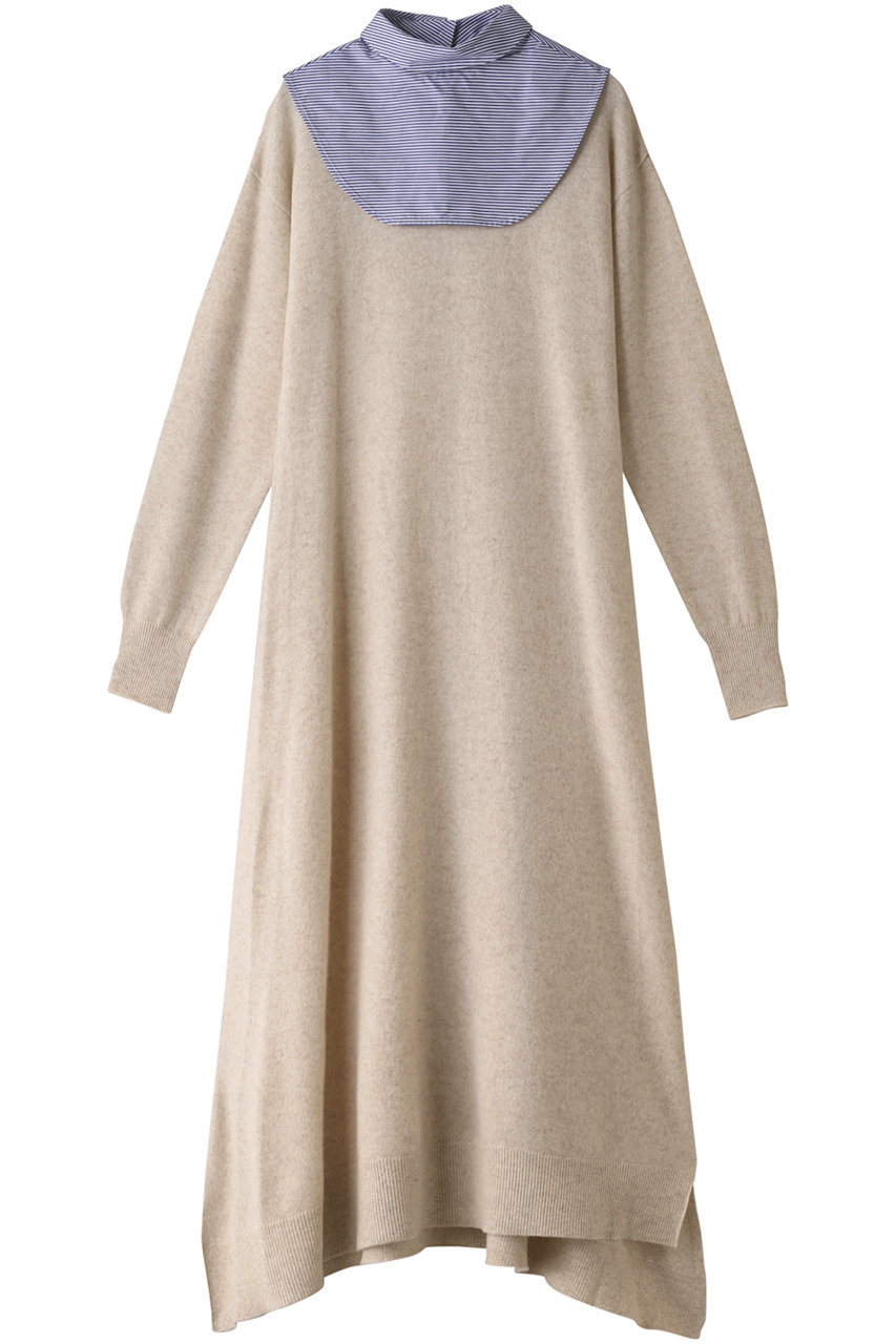 LANVIN en Bleu アシンメヘムスリットニットワンピース (ベージュ, 38) ランバン オン ブルー ELLE SHOP LANVIN en Bleu アシンメヘムスリットニットワンピース (ベージュ, 38) ランバン オン ブルー ELLE SHOP